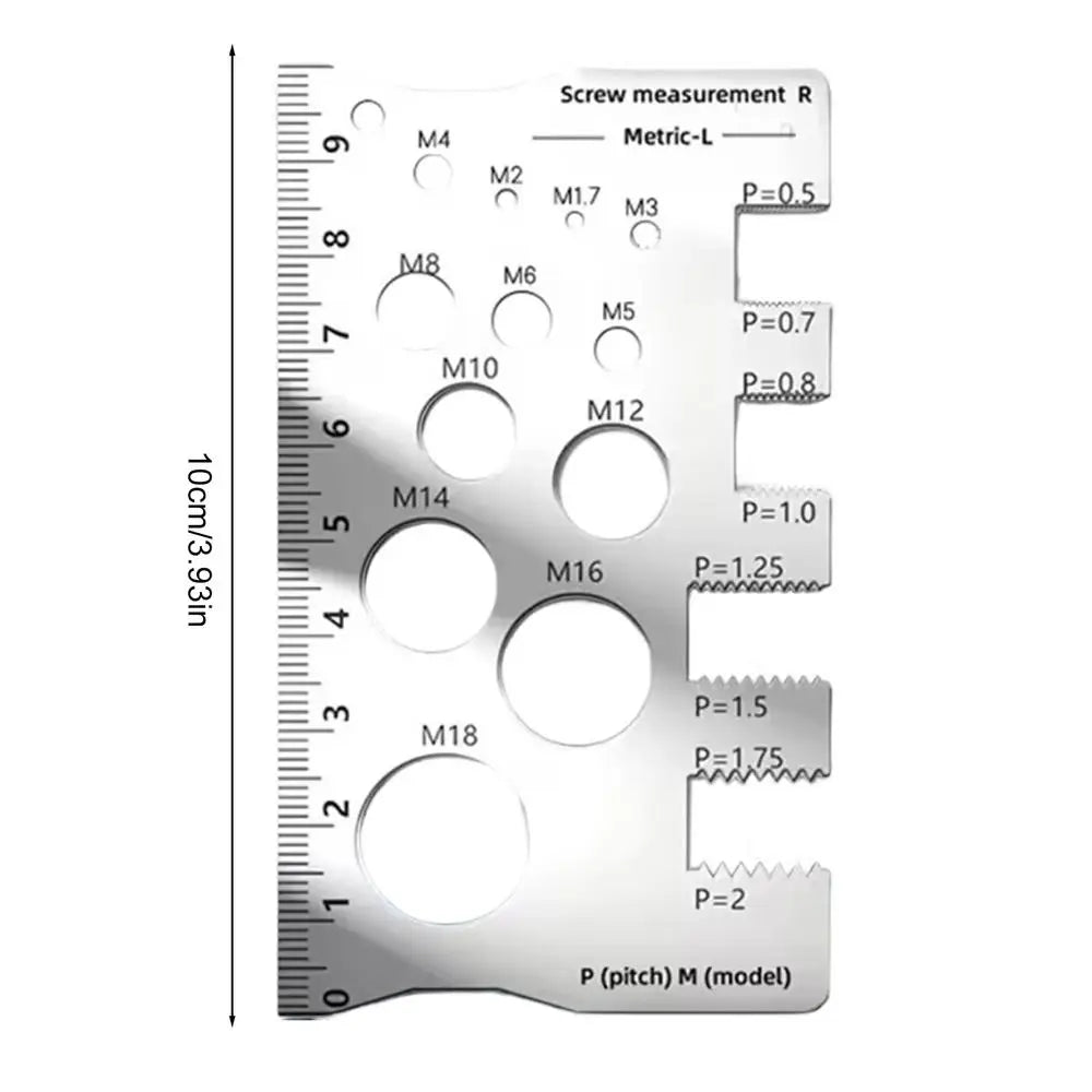 Stainless Steel Metric Thread Gauge | Screw Pitch Ruler Tool