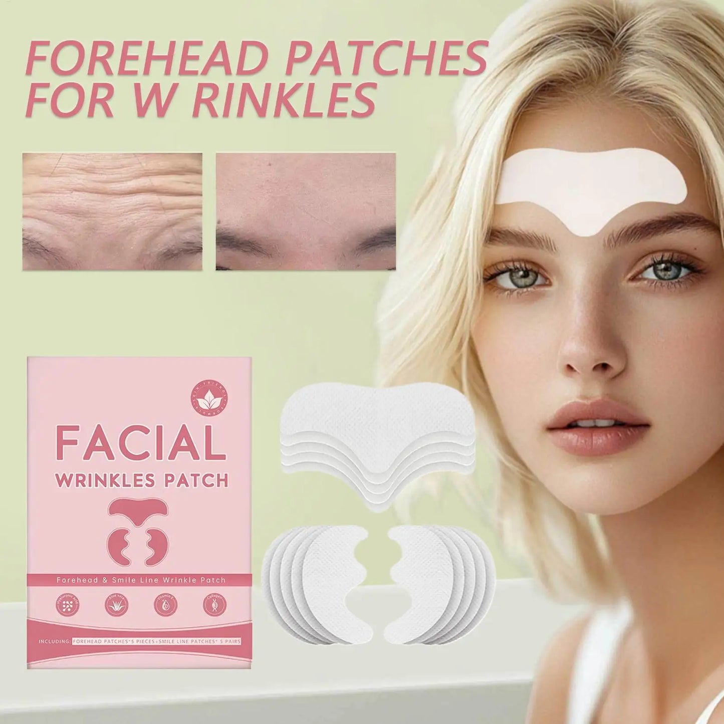 Forehead & Smile Line Lifting Patches – Anti-Wrinkle 10pc Set