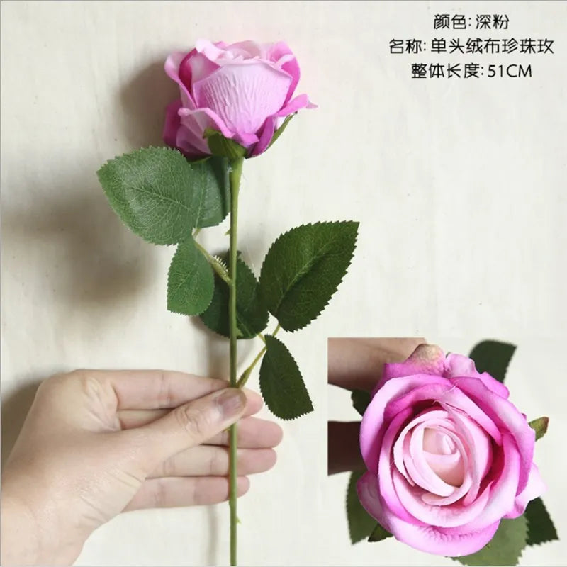 Silk Rose Artificial Flowers 6/8pcs – Wedding & Home Décor