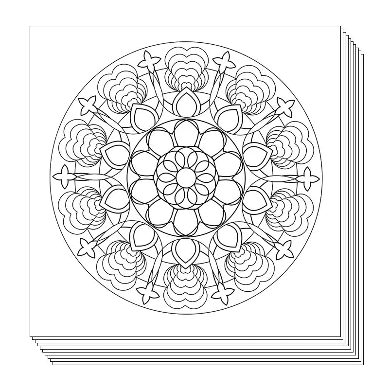 24 Page Mandala Coloring Book Graffiti Drawing Adult Stress Relief