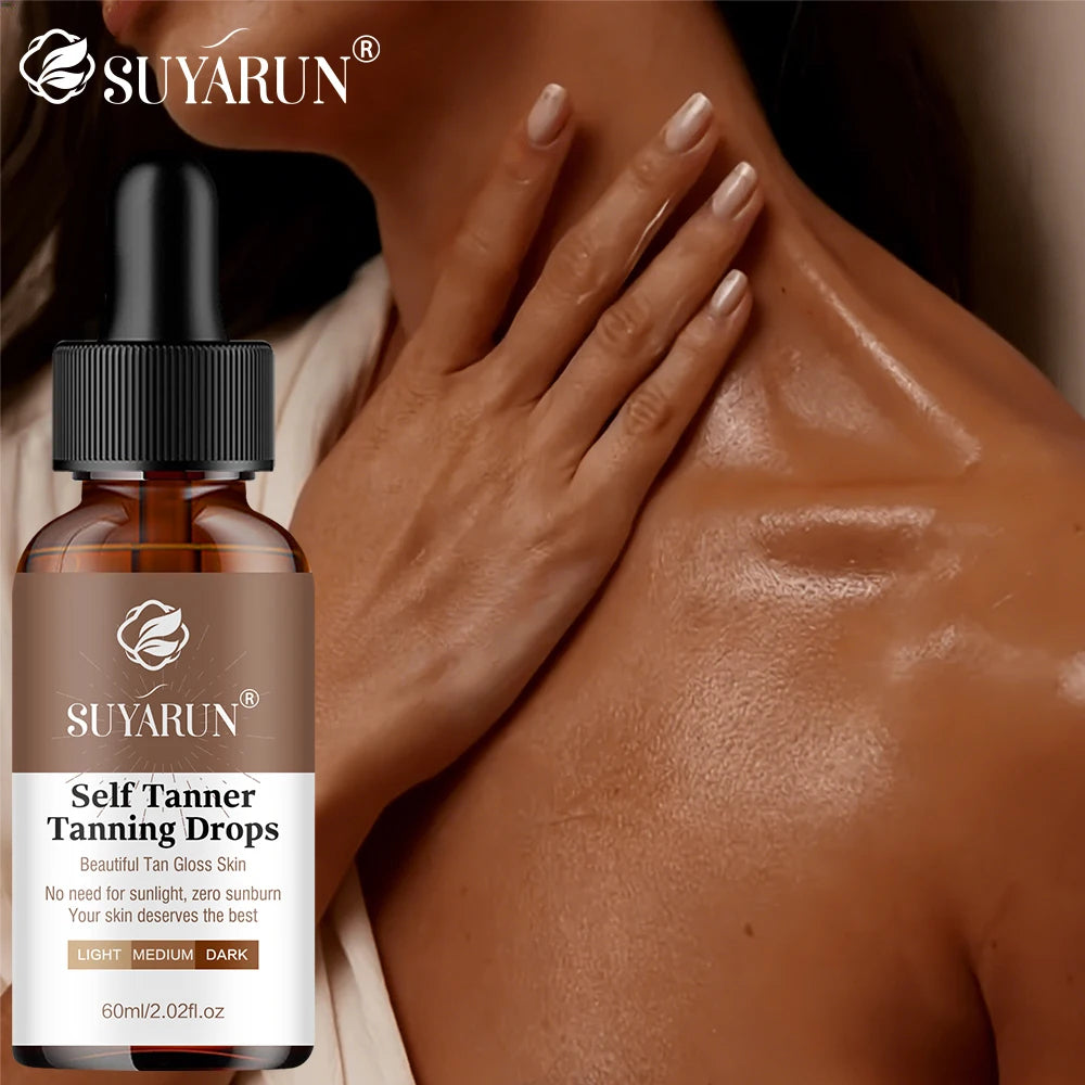 Sunless Tanning Serum - Buildable Natural Glow, Streak-Free Formula for All Skin Tones. Moisturizing & Non-Irritating. Peaceful Pleasures Health and Wellness