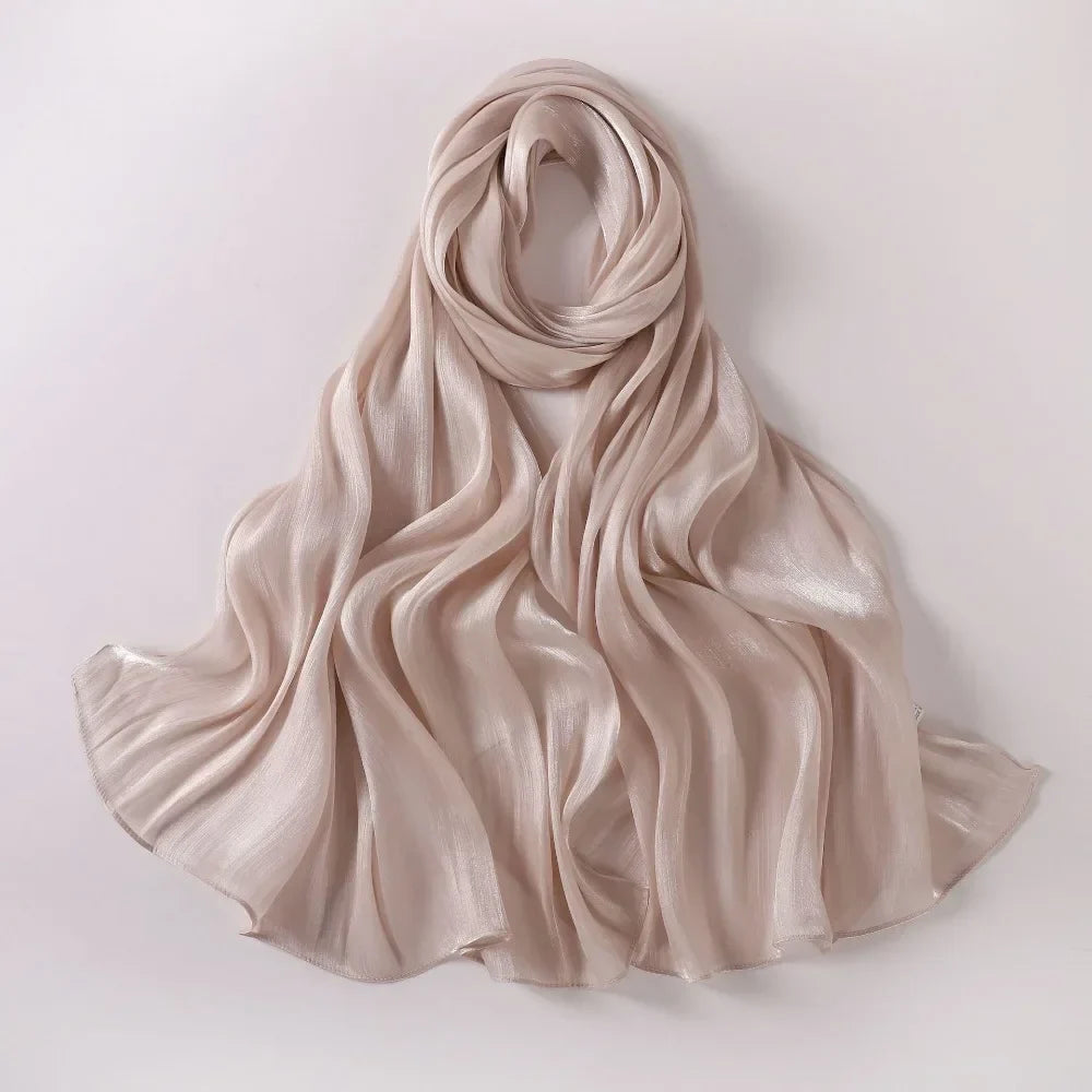 Women's Solid Chiffon Hijab Scarf – Long Lightweight Shawl Wrap