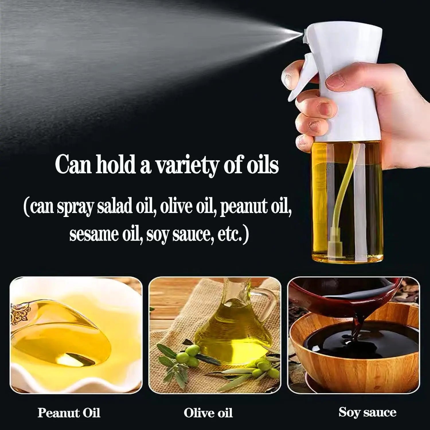 Oil Sprayer for Cooking,300ml Olive Oil Spritzer,Oil Sprayer for Air Fryer, Salad,BBQ,Roasting Peaceful Pleasures Health and Wellness