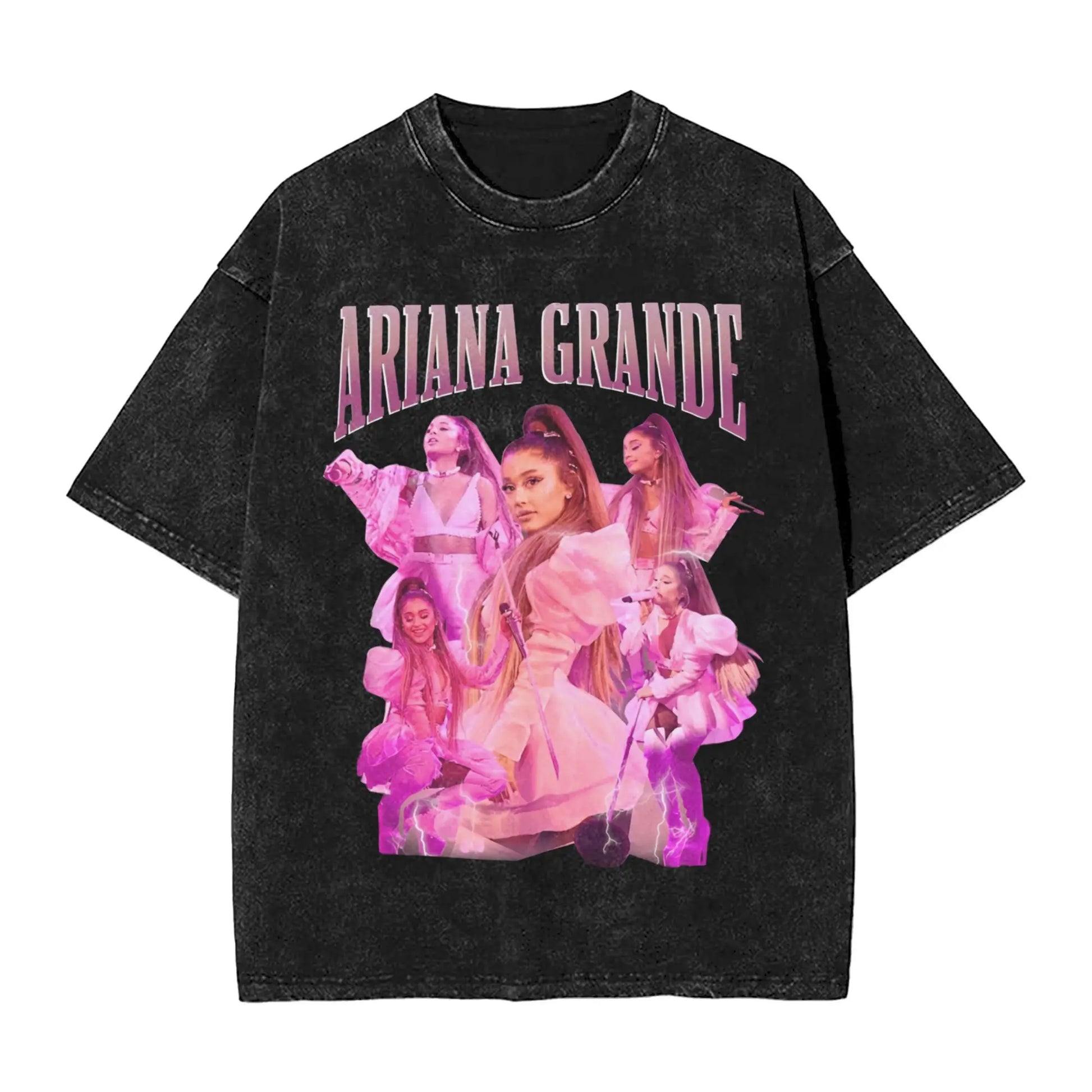 Arianas Men's T Shirts Washed Grande Creative Tees Short Sleeve Crew Neck T-Shirts Cotton Classic Tops Peaceful Pleasures Health and Wellness black M