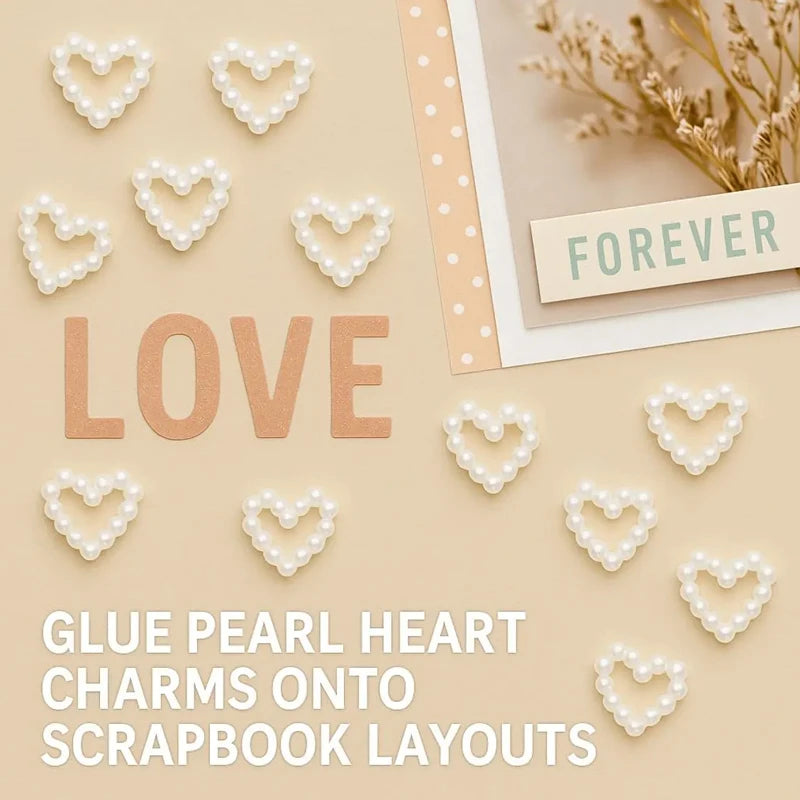 50pcs Pearl Heart Table Scatter – Wedding & Bridal Decor Beads Wedding Table Scatter Peaceful Pleasures Health and Wellness