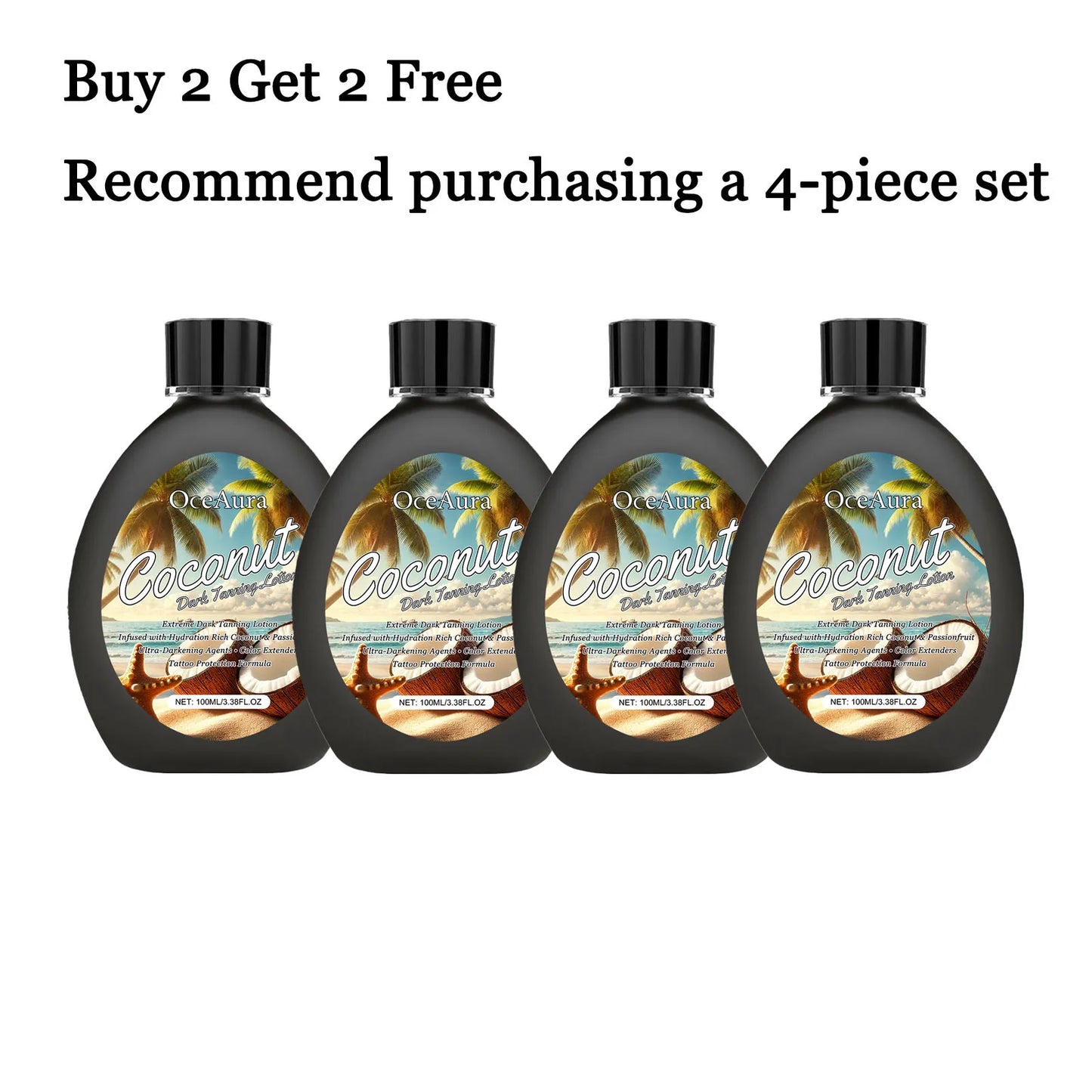 OceAura Coconut Tanning Lotion – Sunless Bronzer & Body Cream