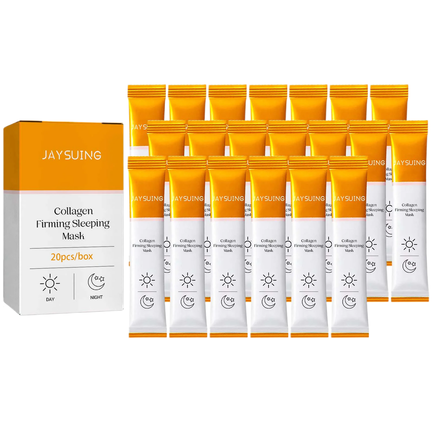 Collagen Moisturizing Sleep Facial Mask Hydration Smooth Skin Improve Dryness Softening Keratin Hyaluronic Acid Smear Face Mask Peaceful Pleasures Health and Wellness 20PCS