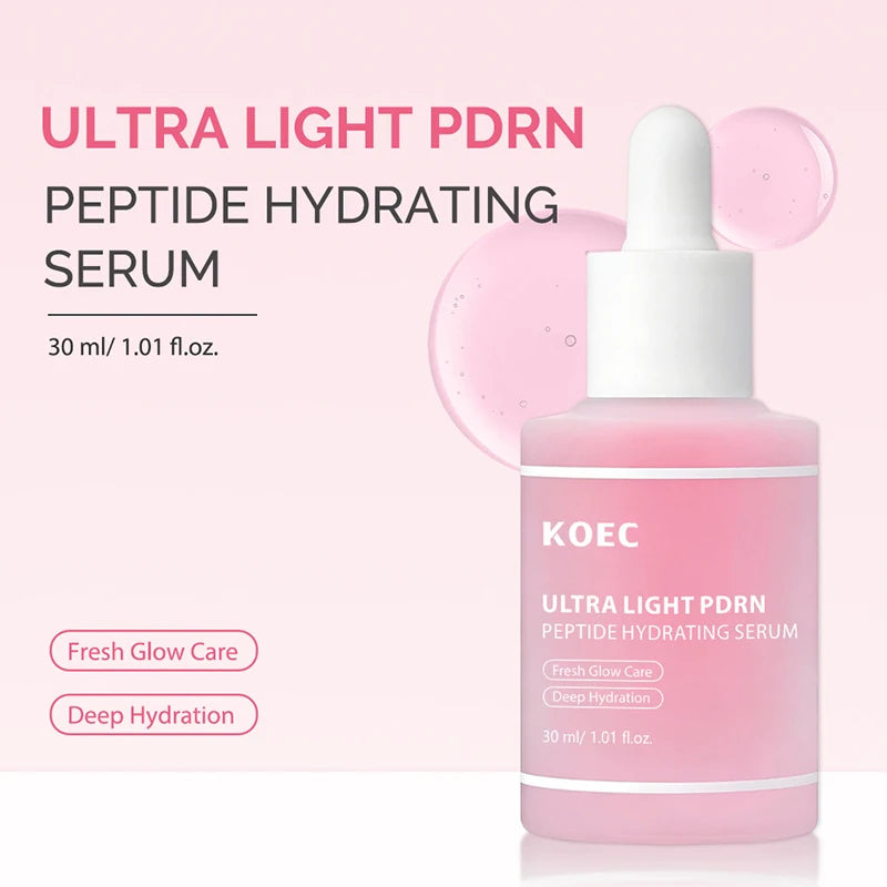 Ultra Light Pdrn Peptide Salmon Serum 30ml Deep Hydrating Pink Facial Essence Improves Dull Dry Skin Moisturizing Face Serum Peaceful Pleasures Health and Wellness
