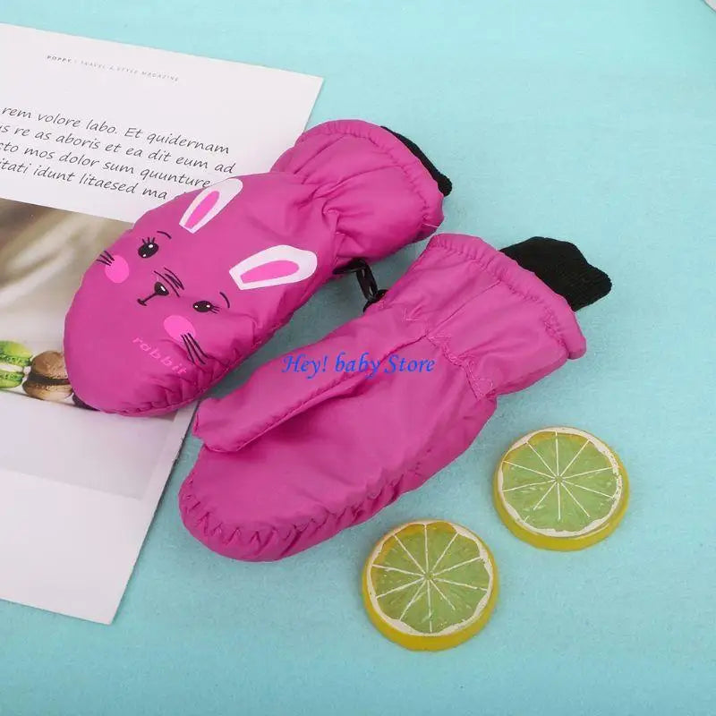 Kids Ski Mittens Windproof Non-Slip Snow Gloves Ages 2–12