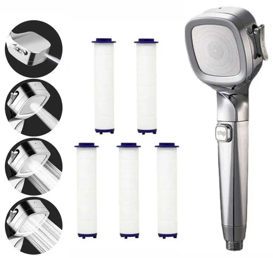 4-Mode High Pressure Handheld Shower Head | Water Saving Filter Handheld Shower Head Oasis Select