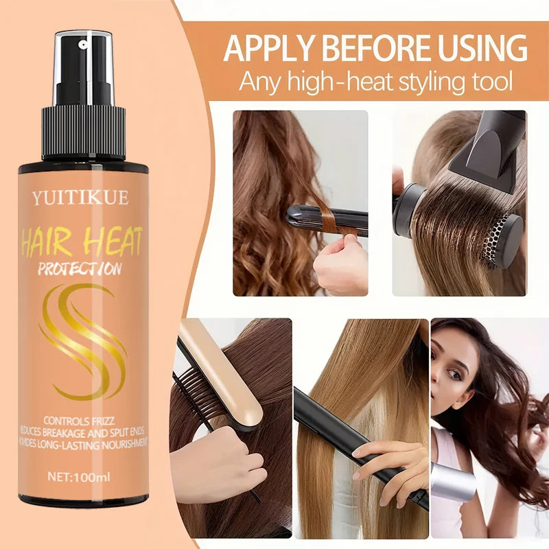 YUITIKUE Silky Heat Protection Spray for Curly Hair – 100ml Heat Protection Spray Peaceful Pleasures Health and Wellness Default Title
