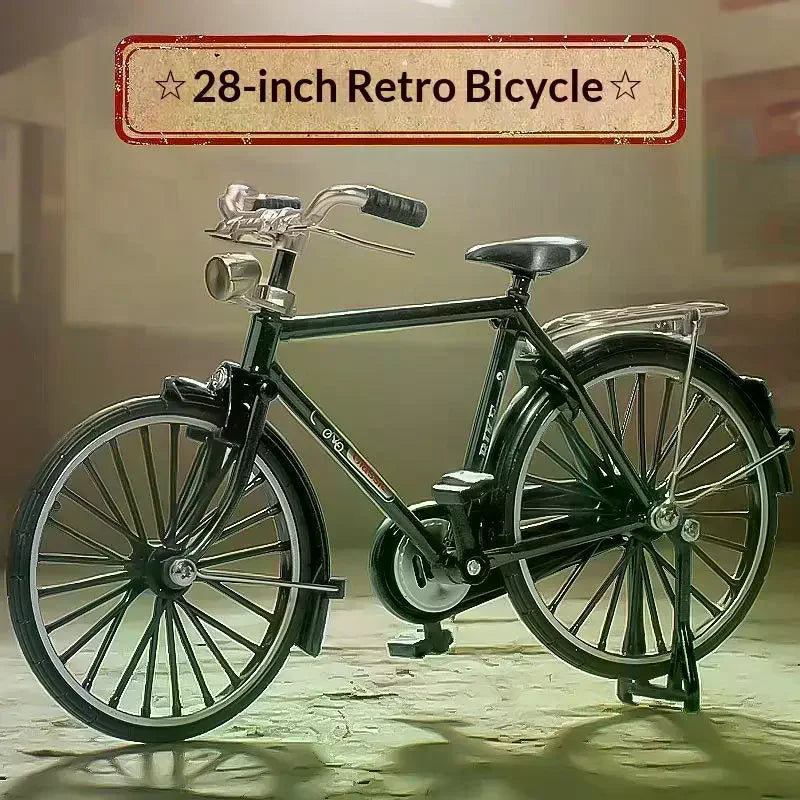 1:10 Diecast Metal Retro Mountain Bike Model with Mini Pump