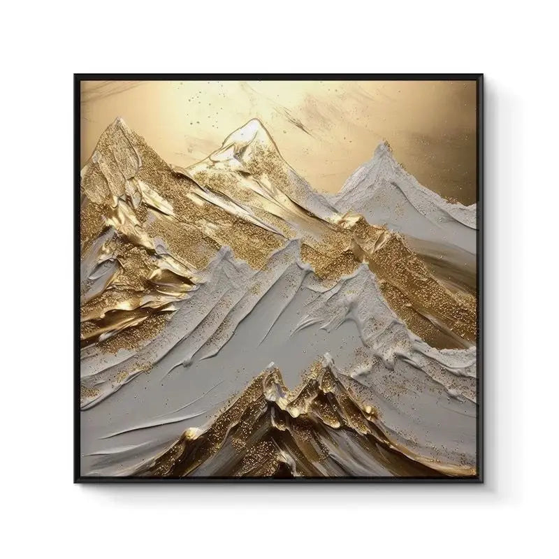 Thick Gold Foil Texture Mountain Peak Handmade Oil Painting Modern Living Room Decoration Painting Dining Room Hanging Painting Peaceful Pleasures Health and Wellness No frame 1 High100cmx150cm