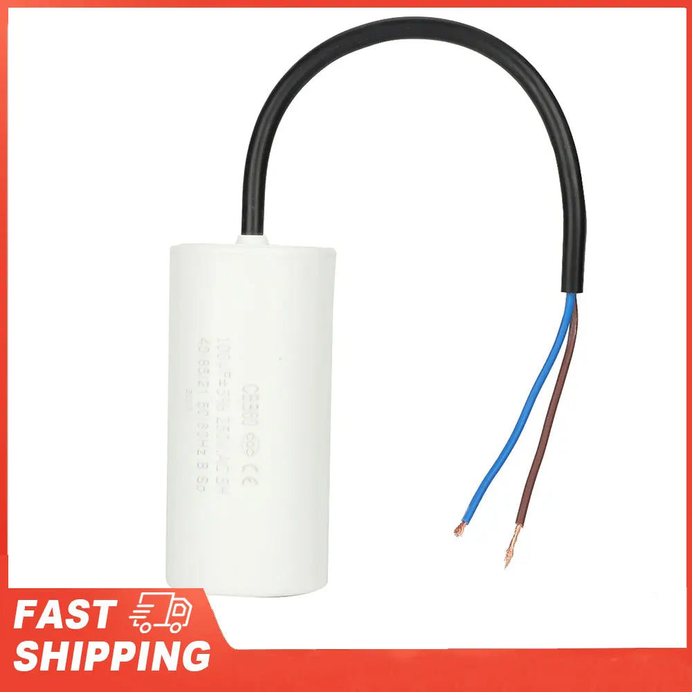 CBB60 Run Capacitor Wire Lead 250V AC 100uF 50 60Hz Motor Air