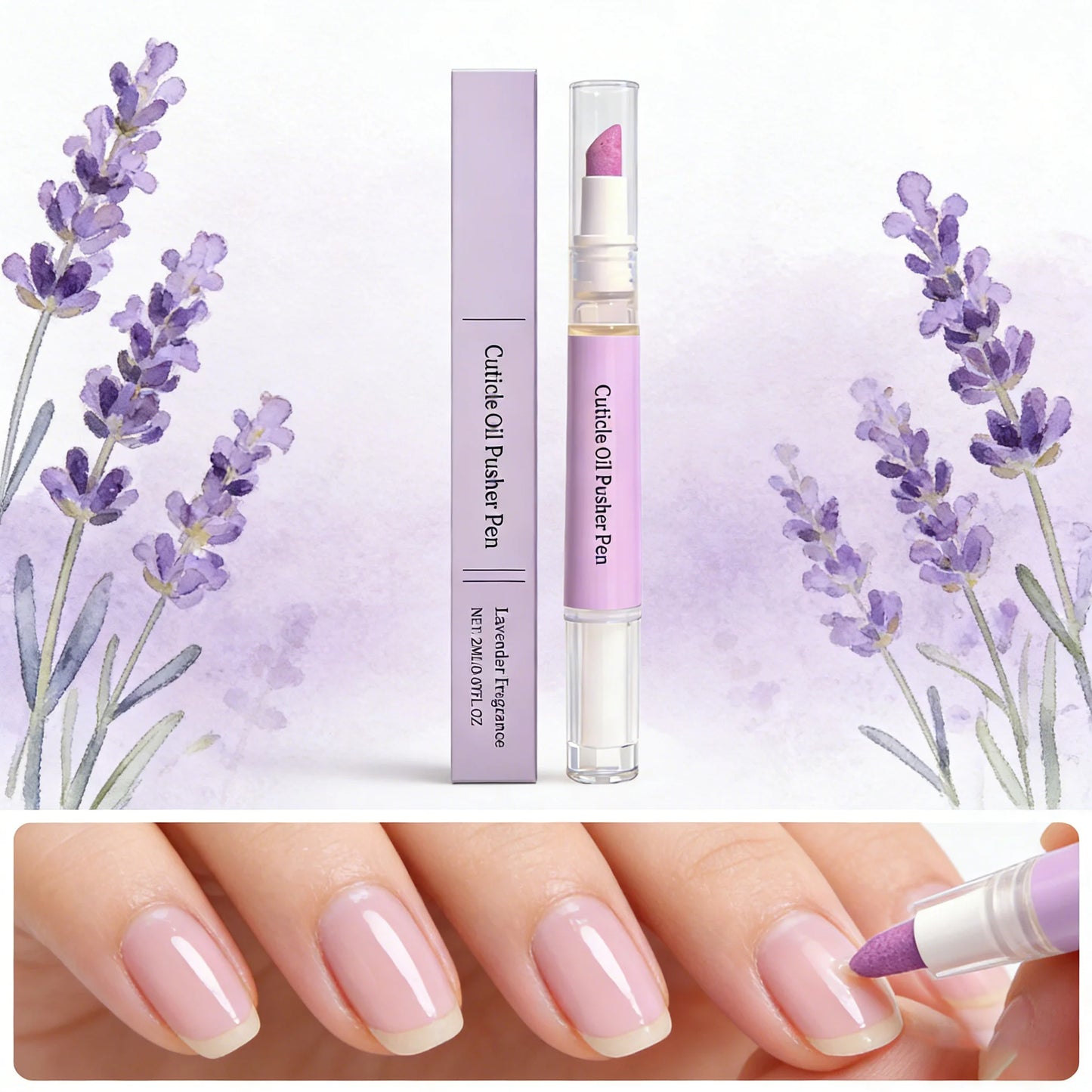 2-in-1 Cuticle Oil Pusher Pen | Ceramic Nail Care Tool