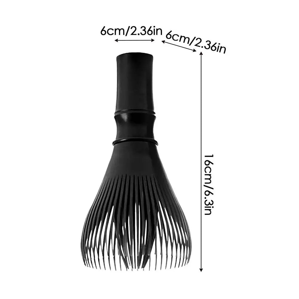 Matcha Green Tea Brushes Traditional Matcha Whisk Reusable Resin Matcha Whisk Chasen Dishwasher Safe Matcha Stirrer Peaceful Pleasures Health and Wellness Black