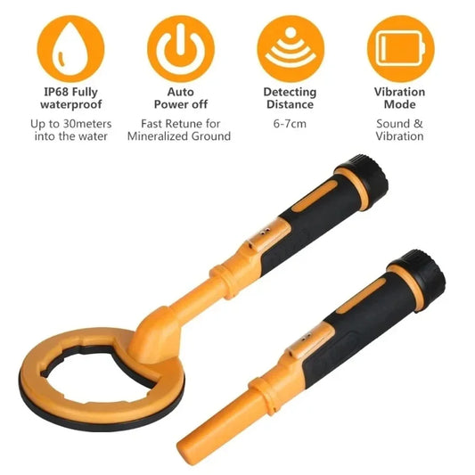 2 IN 1 Underwater Metal Detector Pulse Pinpointer Induction Diving Treasure Waterproof Metal Detector Hand Held Metal Finder Peaceful Pleasures Health and Wellness