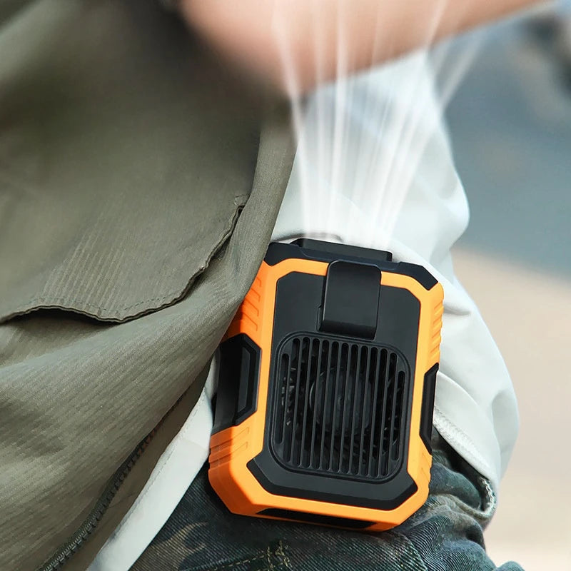 Portable Outdoor Mini Three-Speed Handheld Fan Wearable Power Bank USB Battery for Car Hotel RV Mini Wearing Cooling Fan Peaceful Pleasures Health and Wellness