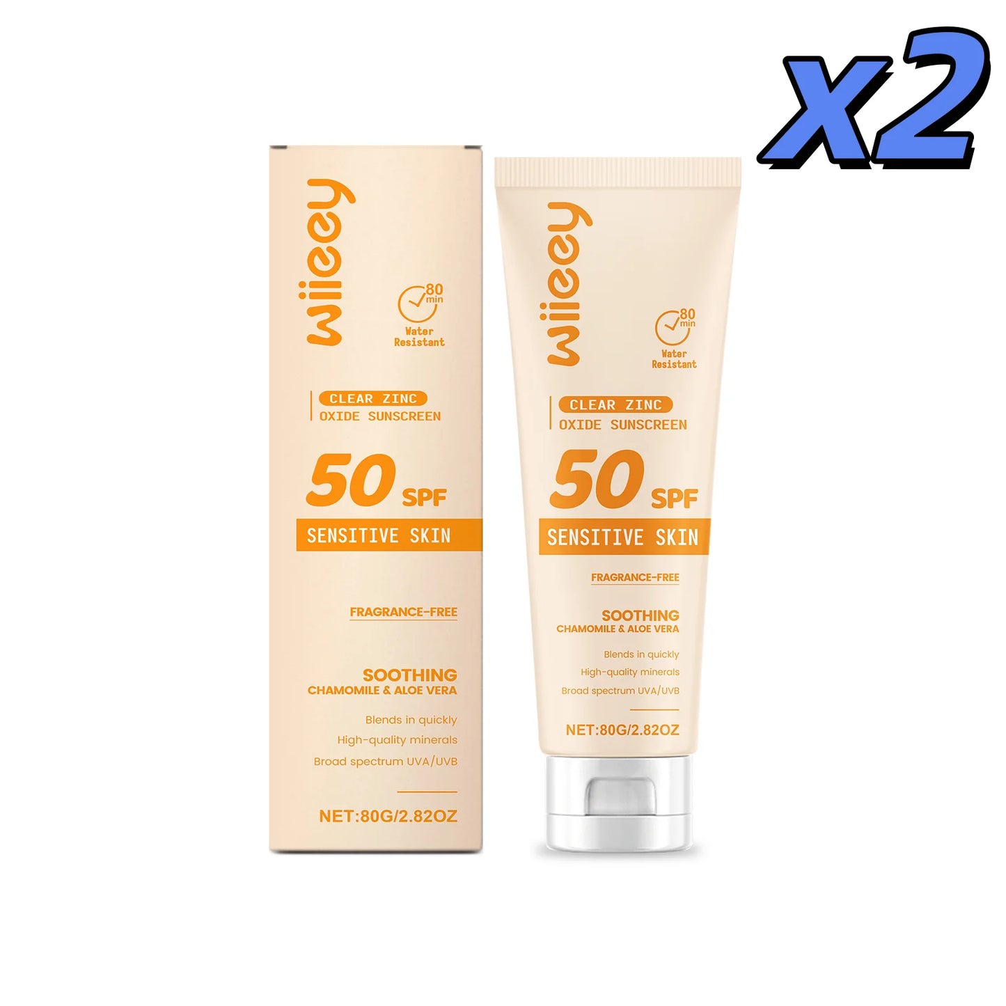 Wiieey SPF 50+ Kids Sunscreen Cream – Mild UVA/UVB Protection