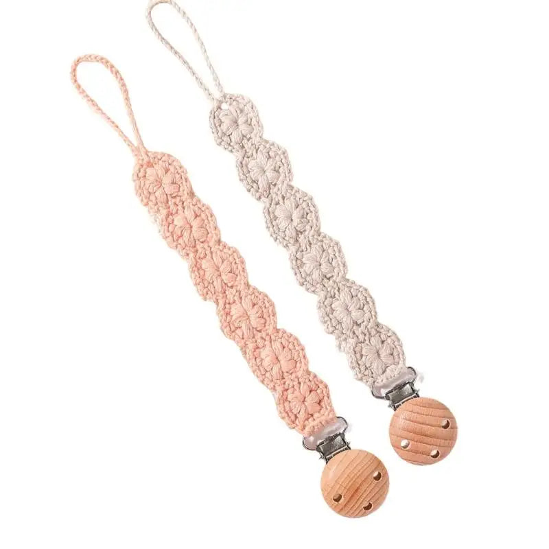 Baby Pacifier Clip Chain Holder 2-Pack – Safe & Soft Strap