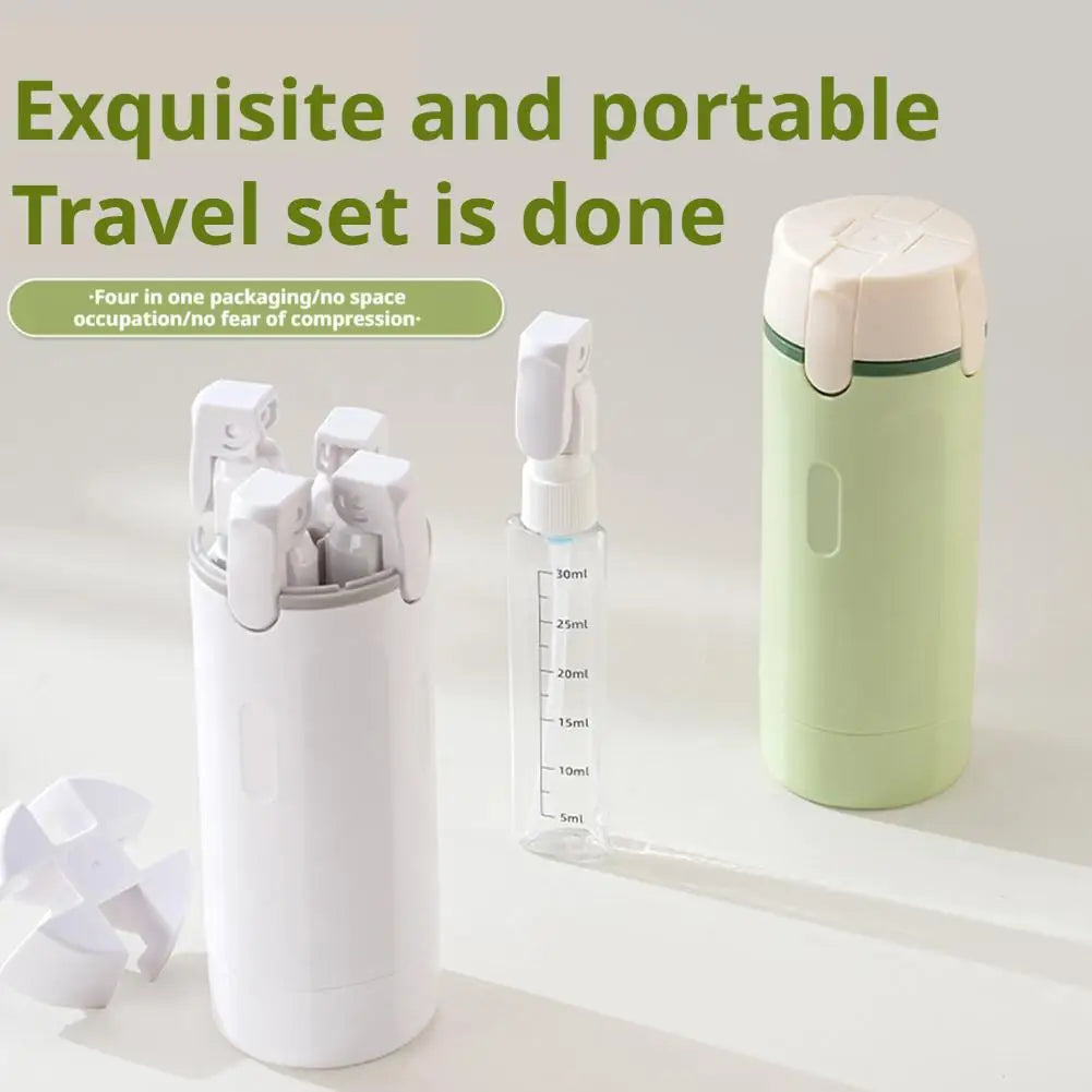 4-in-1 Leak-Proof Travel Dispenser Bottle Set | Toiletry Kit