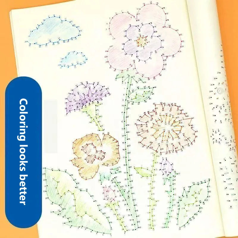 46-Page Advanced Magic Connect-the-dots Maze Game Book Focus Training