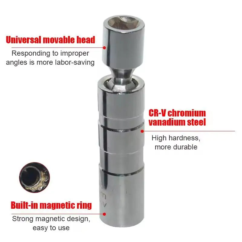 Magnetic Spark Plug Socket 14mm 16mm Thin Wall 3/8" Drive