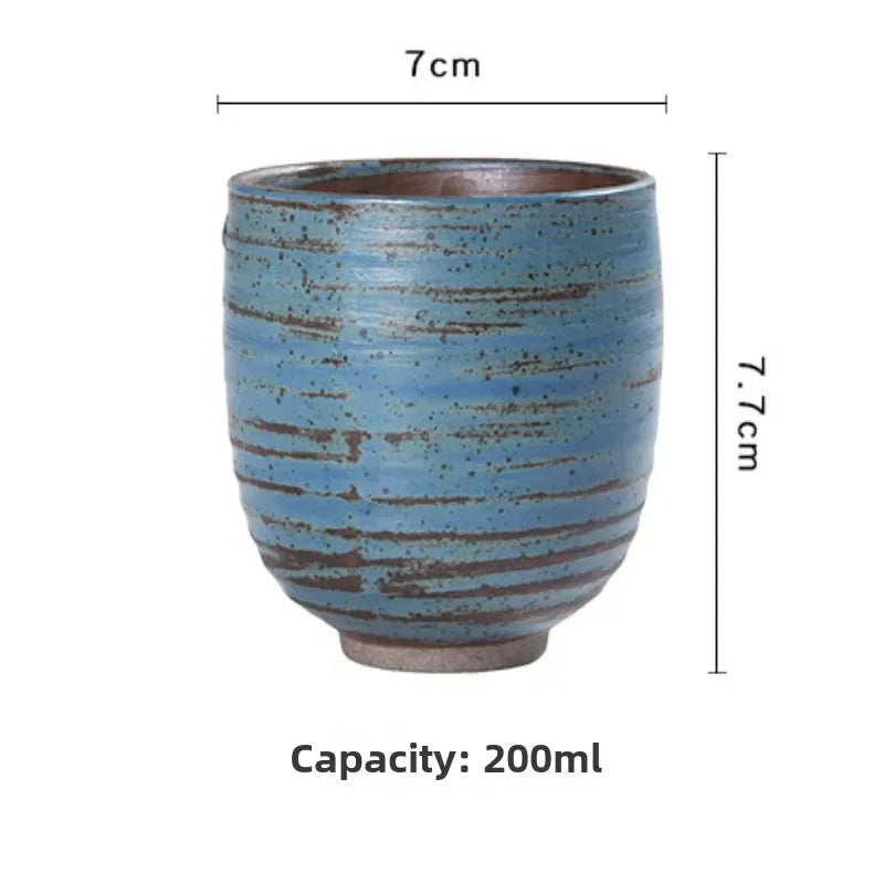 Japanese coarse pottery teacup single large pure handmade retro master cup ceramic coffee cup in ancient Peaceful Pleasures Health and Wellness