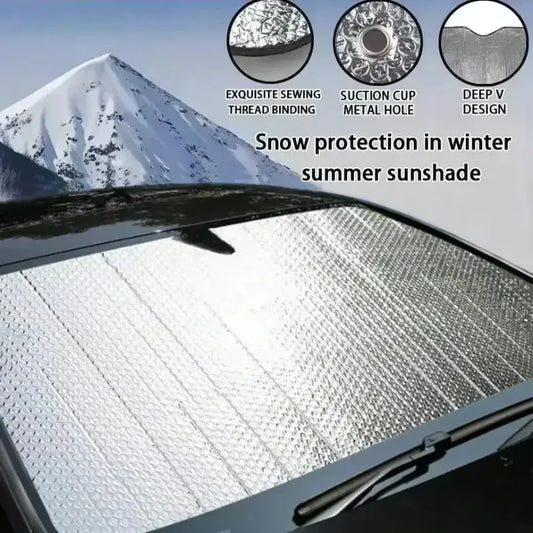 Foldable Car Windshield Sunshade UV & Heat Protection 140×70cm Windshield Sunshade Peaceful Pleasures Health and Wellness