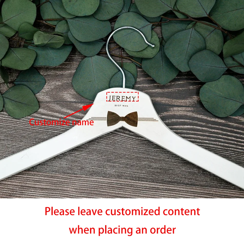 Custom Engraved Wedding Hanger – Groom, Best Man & Ring Bearer