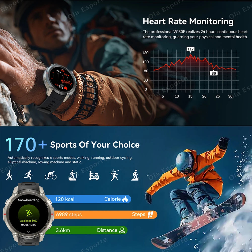 Ola Esporte GPS Smartwatch AMOLED 5ATM | 170+ Sports Modes