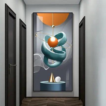 Modern Golden Deer Abstract 3d Geometry Luxury Wall Art Canvas Painting Nordic Leaf Poster Print Pictures for Living Room Decor Peaceful Pleasures Health and Wellness