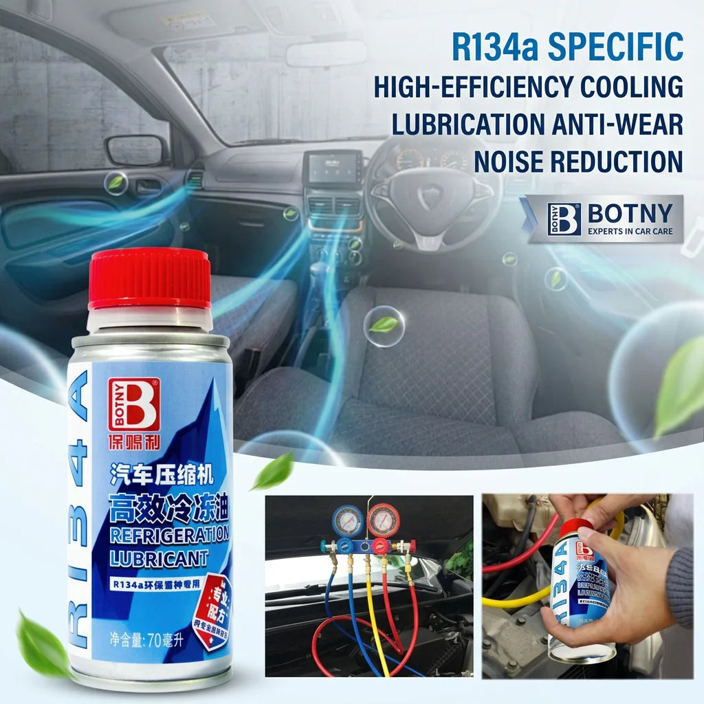 Universal High Quality Synthetic HFC 134a Refrigerant Compressor Oil for Car Air Conditioning System Efficient Lubricant Oil Peaceful Pleasures Health and Wellness