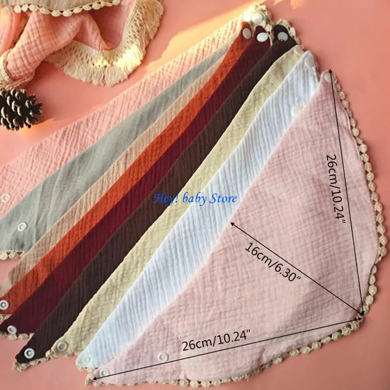 Cotton Gauze Baby Burp Cloth – Adjustable Triangle Bib Newborn
