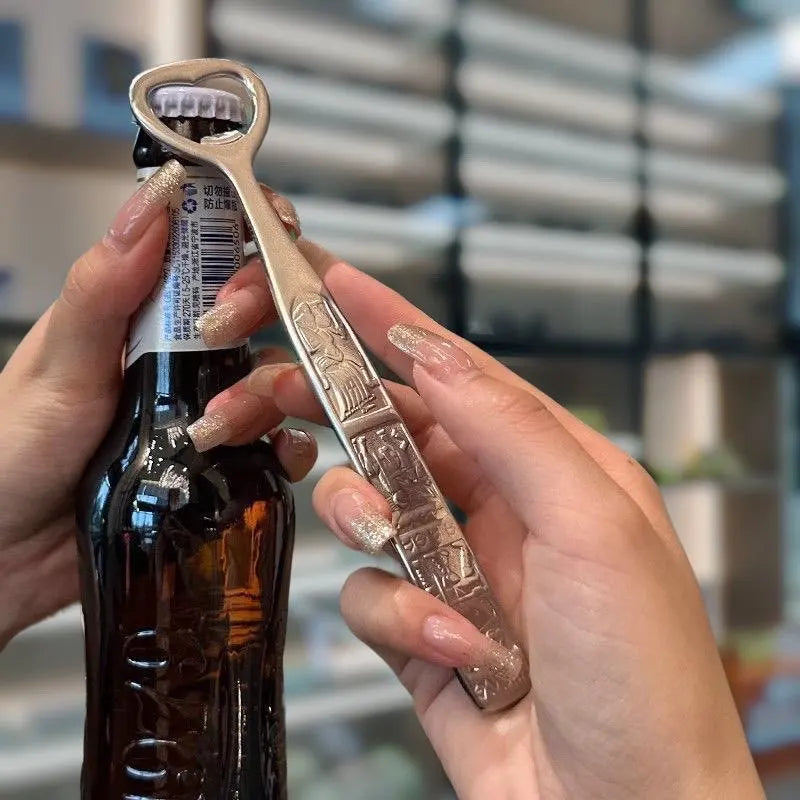 1/2pcs Exquisite luxury stainless steel personalized creative retro heart-shaped beer bottle opener bottle cap opener Peaceful Pleasures Health and Wellness