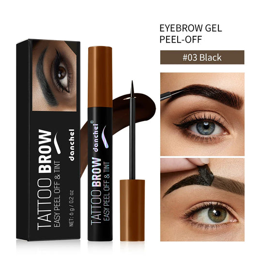 Peel-Off Eyebrow Gel Tint – Waterproof Semi-Permanent Brow Tint Eyebrow Tint Gel Oasis Select 3 Black