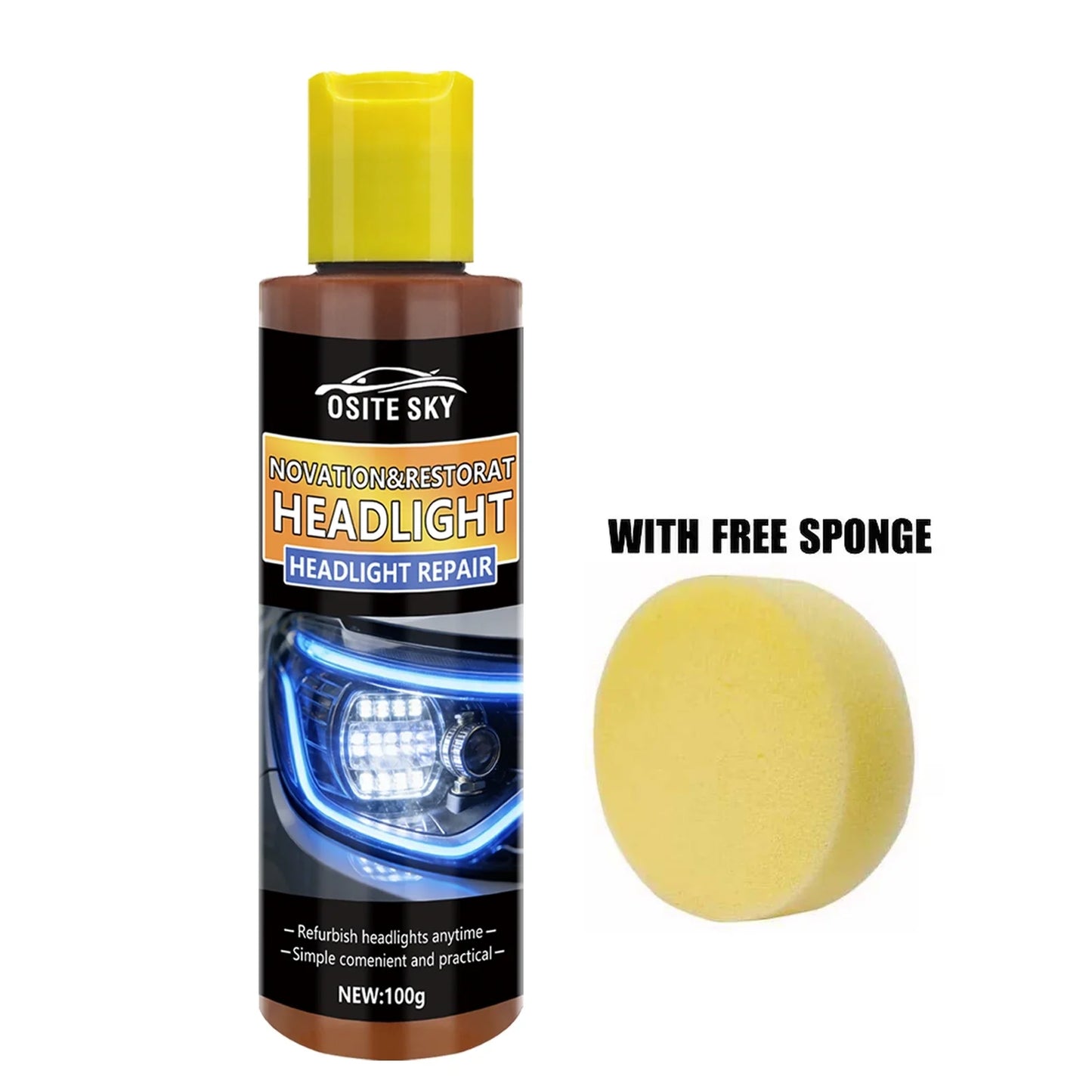 Car Headlight Lens Restoration Kit – Repair & Clarity Fluid