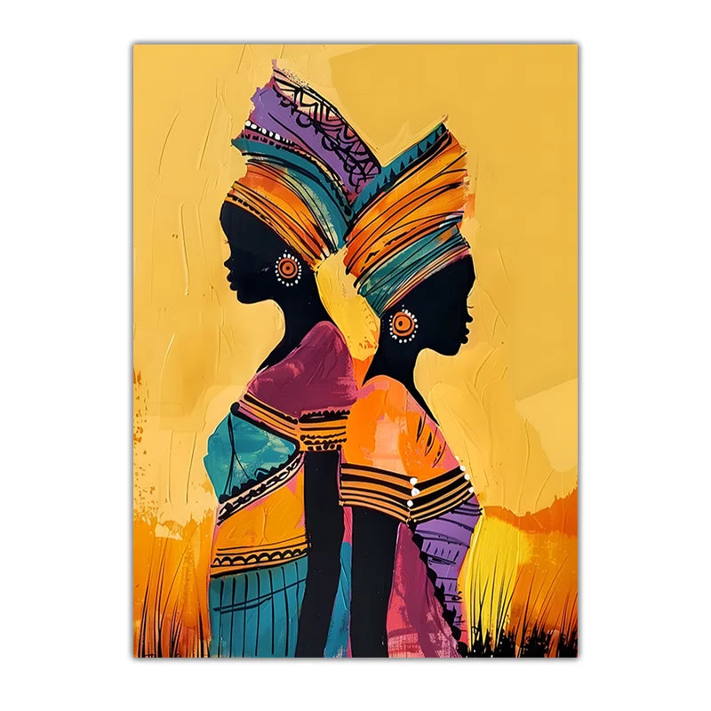 African Tribal Female Portrait Canvas Wall Art | Abstract Decor Canvas Wall Art Peaceful Pleasures Health and Wellness 04 40x50cm No Frame China Mainland