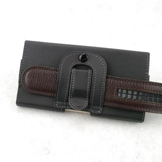 PU Leather Belt‑Loop Phone Case Elderly Men Waist Carry Pouch Multi‑Size Universal Mobile Phone Bag Outdoor Waist Belt Holster Peaceful Pleasures Health and Wellness