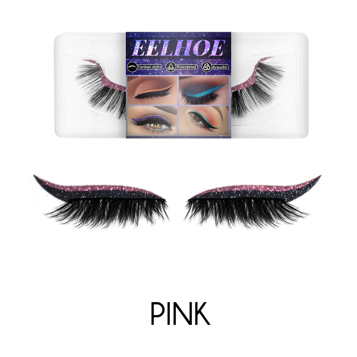 3D Faux Mink Self-Adhesive Lash Stickers – 7 Colors, Waterproof