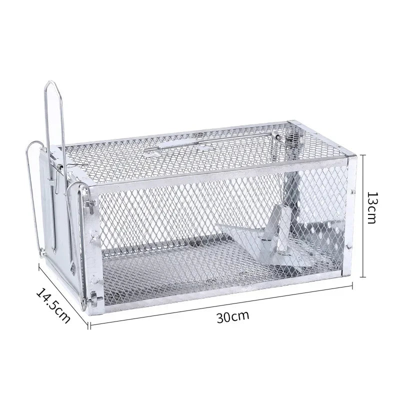 Automatic Continuous Catch Mouse Trap Galvanized Metal Rat Cage for Small Rodents Squirrels Humane Reusable Indoor Outdoor Peaceful Pleasures Health and Wellness large size
