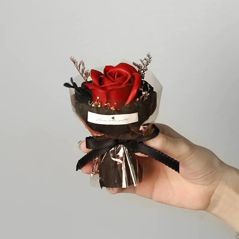 Gift for First Meeting Mini Pocket Meeting Small Bouquet Rose Sunflower Eternal Flower Simulation Flower Gift Box Birthday Gift Peaceful Pleasures Health and Wellness A6