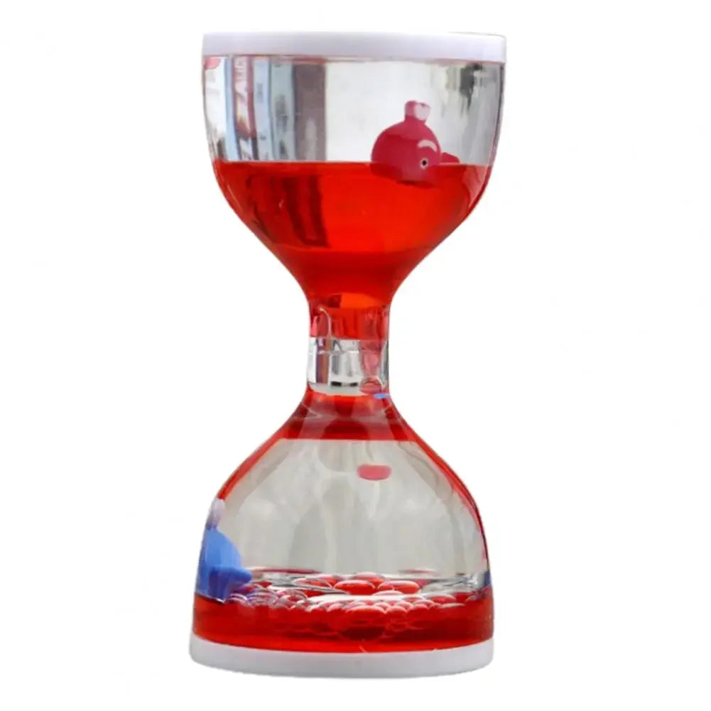 Creativity Oil Drop Hourglass Craft Ornament with Animal Large Cup Drop Funnel Dynamic Oil Leakage Toy Gift Student Shop Gifts Peaceful Pleasures Health and Wellness Red