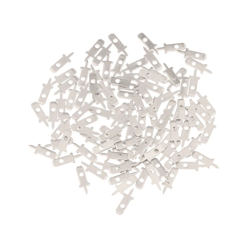 50pcs Spring Terminal PCB Solder Lug 2.8 Inserts Plug Thickness 0.8mm One Legs PCB Welding Sheet Peaceful Pleasures Health and Wellness Short feet
