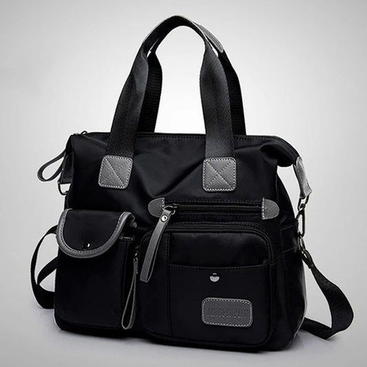 Tote Bag forLadies Fashion Nylon Waterproof Casual Shoulder Mummy Bag Large Capacity Messenger Bags Peaceful Pleasures Health and Wellness black