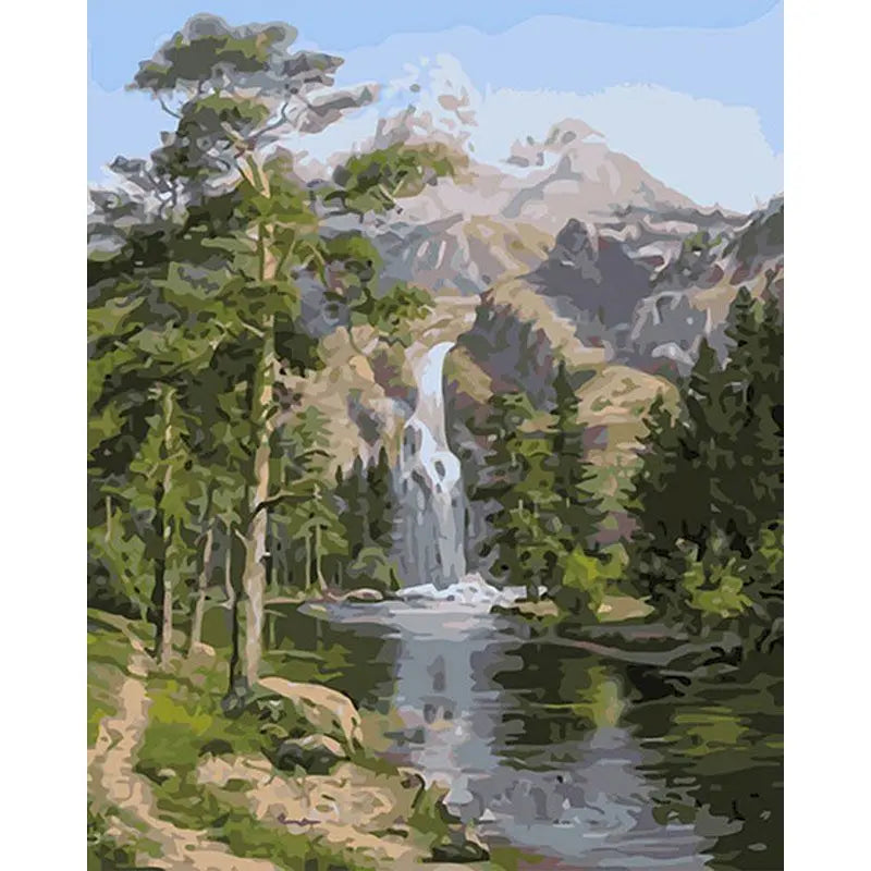 GATYZTORY Oil Painting By Numbers On Canvas Coloring By Numbers Forest Stream Landscape Picture Drawing Home Decor For Adults Peaceful Pleasures Health and Wellness 99423 40x60cm Unframed