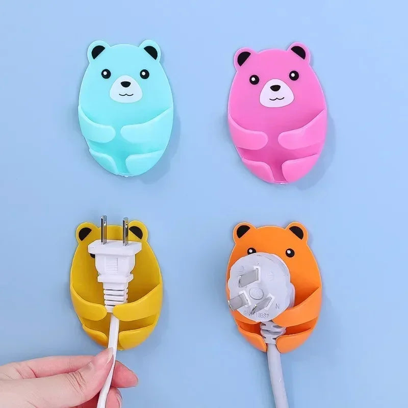 Bear Shaped Adhesive Wall Hooks – No-Drill Plug & Cord Organizer Adhesive Wall Hooks Peaceful Pleasures Health and Wellness