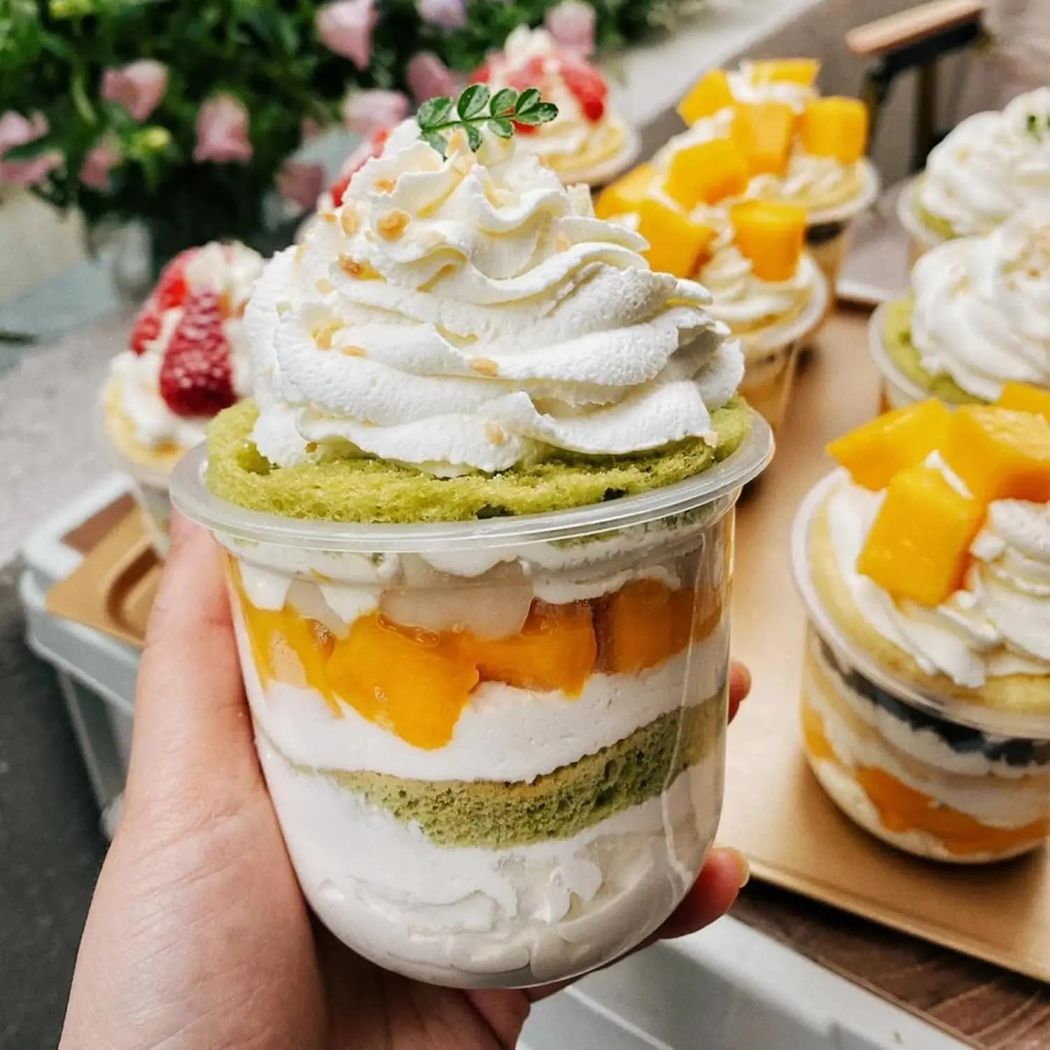 360ml Clear Plastic Cups with Dome Lids and Sporks No Hole Disposable Fruit Cups for Dessert Cupcake Parfait Pudding Ice Cream Peaceful Pleasures Health and Wellness