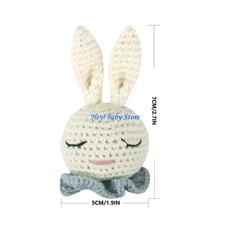 Crochet Rabbit Pacifier Chain Clip Baby Teething Toy DIY