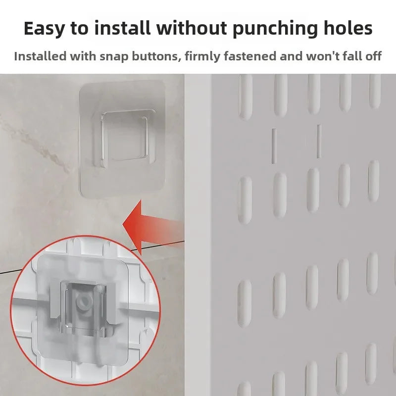 Home Pegboard Wall Hole Board Panels Decor Organizer Holder Mounting Display DIY Tool Storage Rack Bathroom Kitchen Hang Board Peaceful Pleasures Health and Wellness